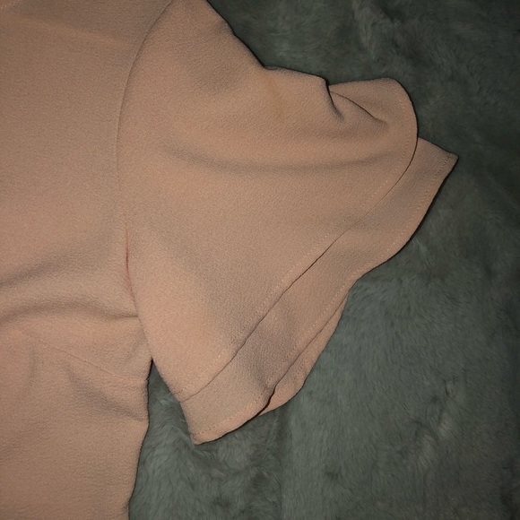 MYSTIC Shift Dress Flutter Sleeve Blush Pink Chic - Picture 5 of 11